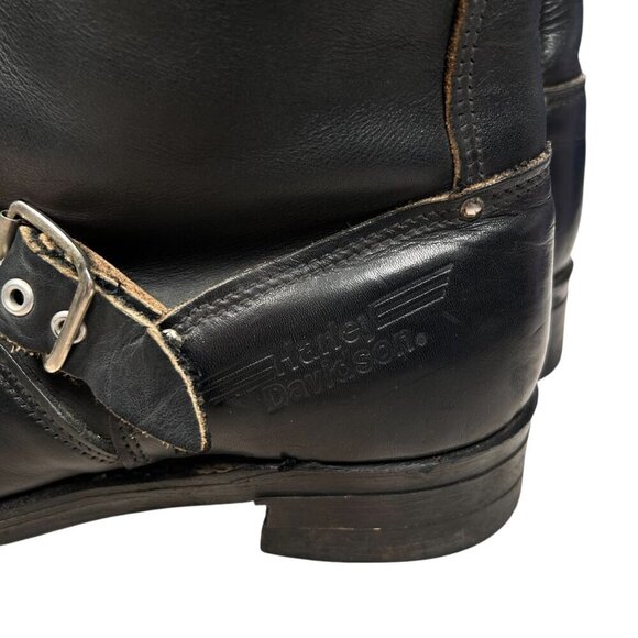 VTG Harley Davidson Eagle Engineer Motorcycle Boots Leather Black 12 Men Moto Gr main image 7